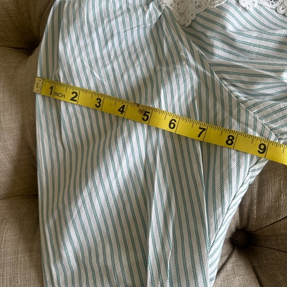 Sea New York Elegant White and Green Striped Lace Blouse - Picture 13 of 14